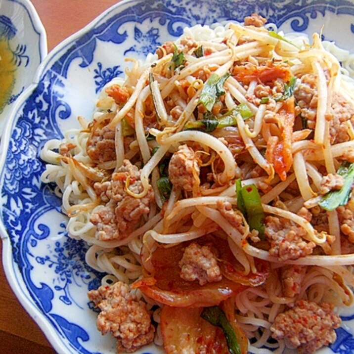 インスタント利用❤つけ麺ラーメン♪（挽き肉＆野菜）